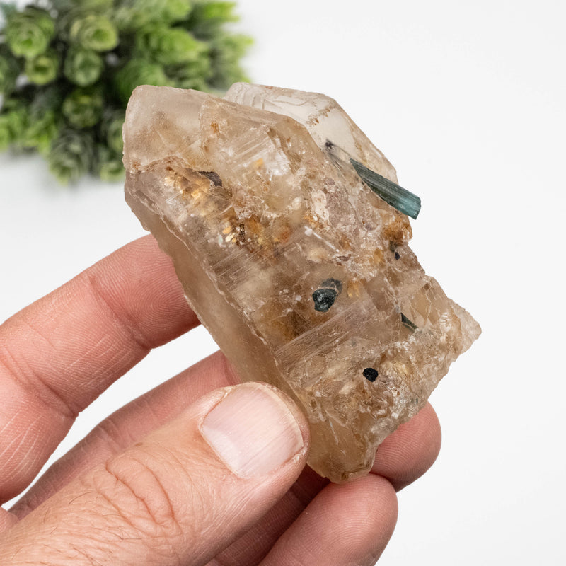 Smoky Quartz Crystal 128 g 71x43mm w/ Tourmaline