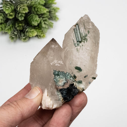 Smoky Quartz Crystal 274 g 97x60 w/ Tourmaline - InnerVision Crystals