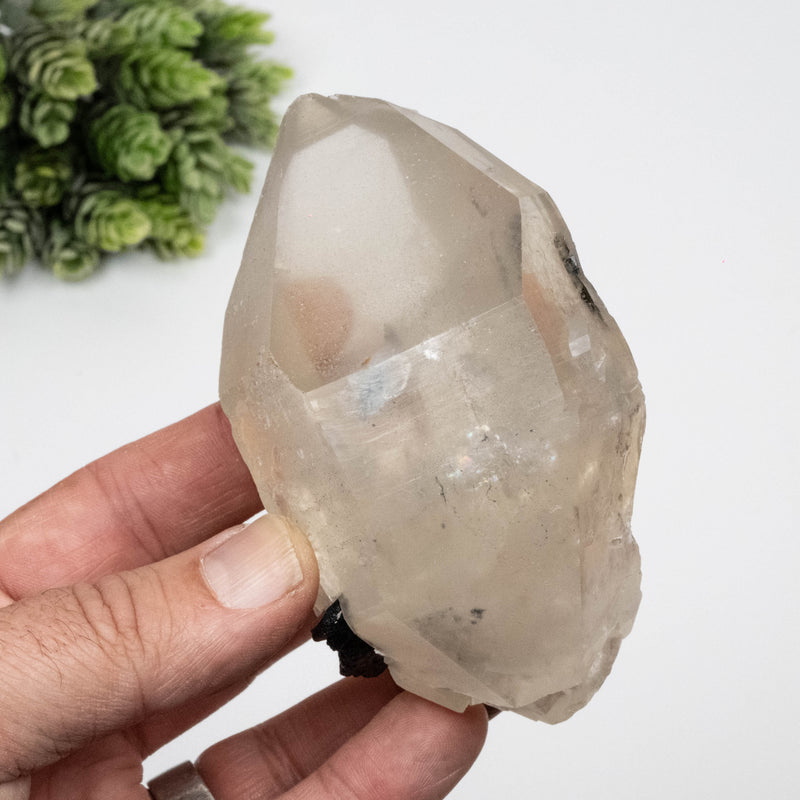 Smoky Quartz Crystal 368 g 104x61mm DT w/ Tourmaline