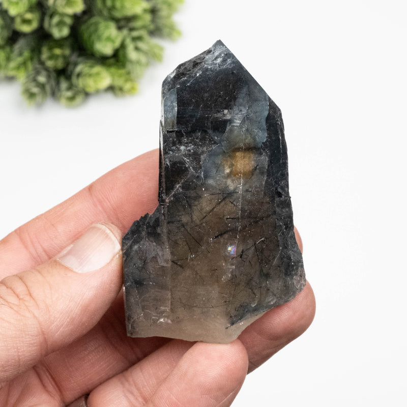 Smoky Quartz Crystal 172 g 72x50mm w/ Blue Tourmaline