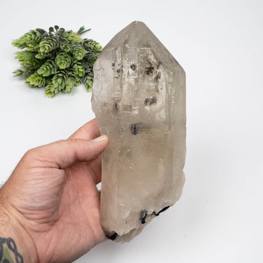 Smoky Quartz Crystal 1282 g 203x85mm w/ Black Tourmaline - InnerVision Crystals