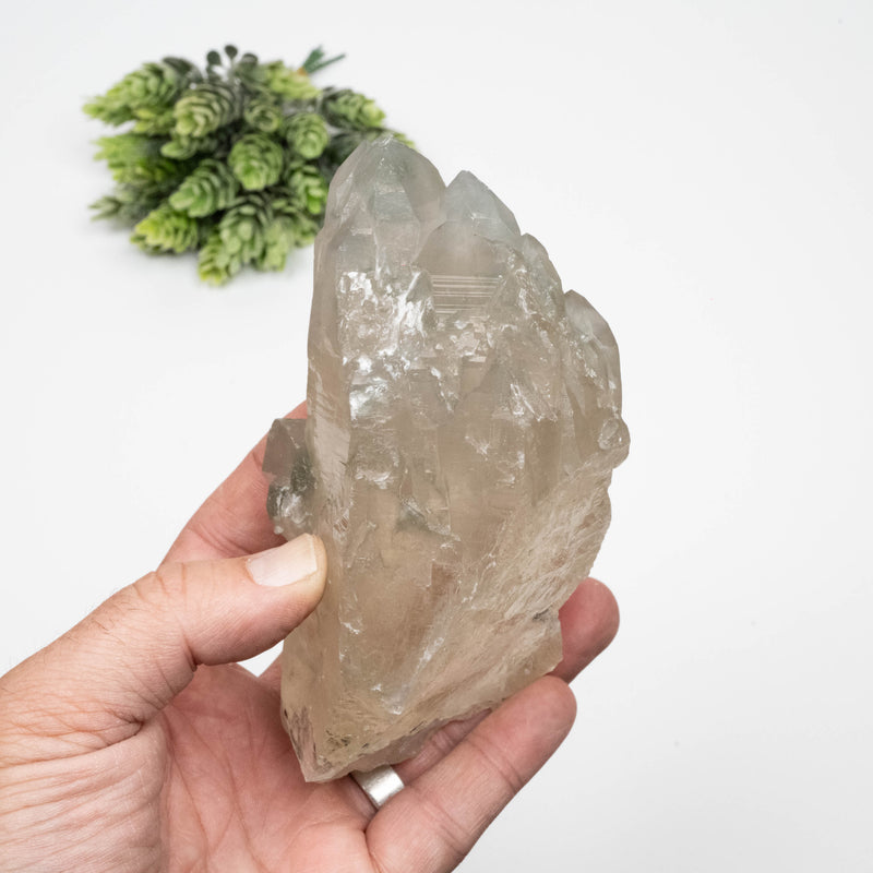 Smoky Quartz Crystal 676 g 140x73mm w/ Dissolved Tourmaline