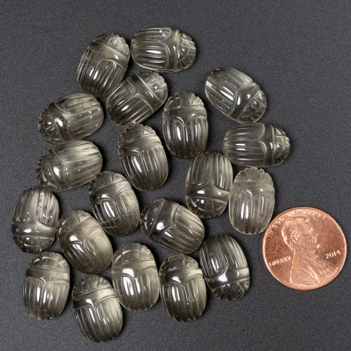 Libyan Desert Glass Scarab Gemstone Carving 15x10mm