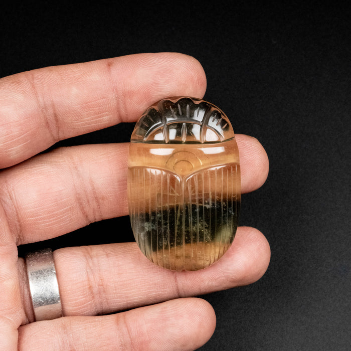 Libyan Desert Glass Scarab Gemstone Carving 28.35 g 49x31mm