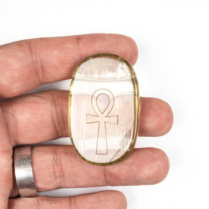 Libyan Desert Glass Scarab Gemstone Carving 26.10 g 49x31mm