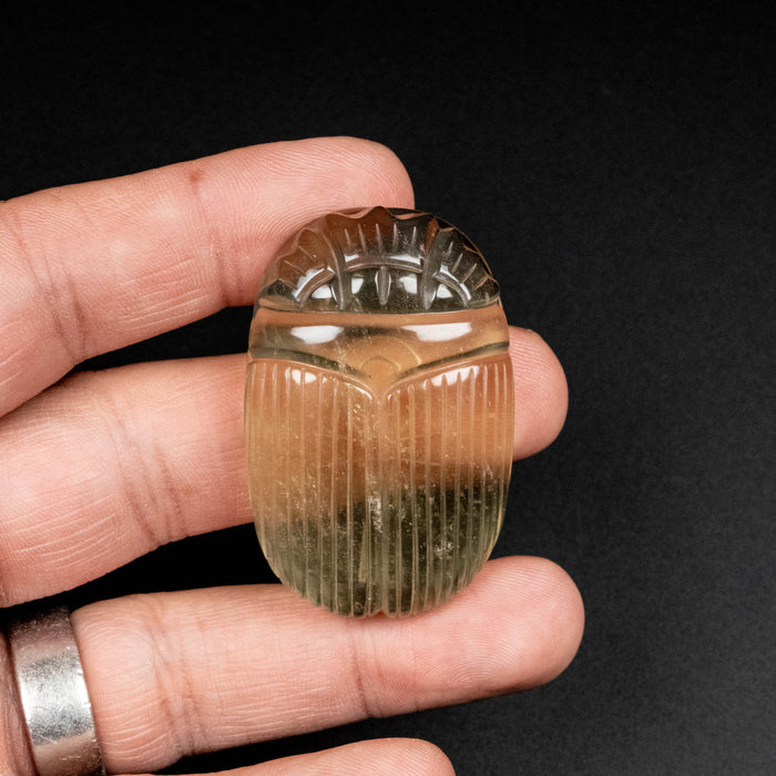 Libyan Desert Glass Scarab Gemstone Carving 29.36 g 49x32mm