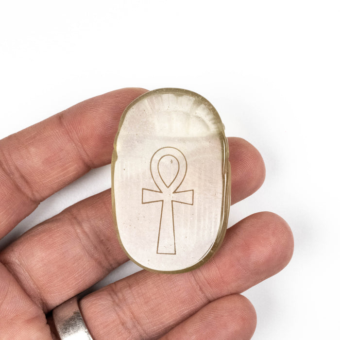Libyan Desert Glass Scarab Gemstone Carving 30.06 g 49x32mm