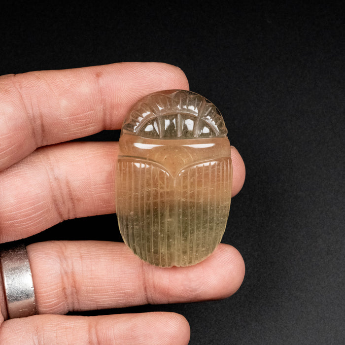 Libyan Desert Glass Scarab Gemstone Carving 30.06 g 49x32mm