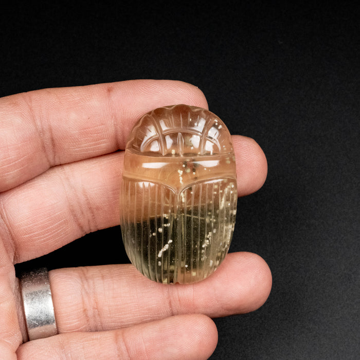 Libyan Desert Glass Scarab Gemstone Carving 28.72 g 49x31mm