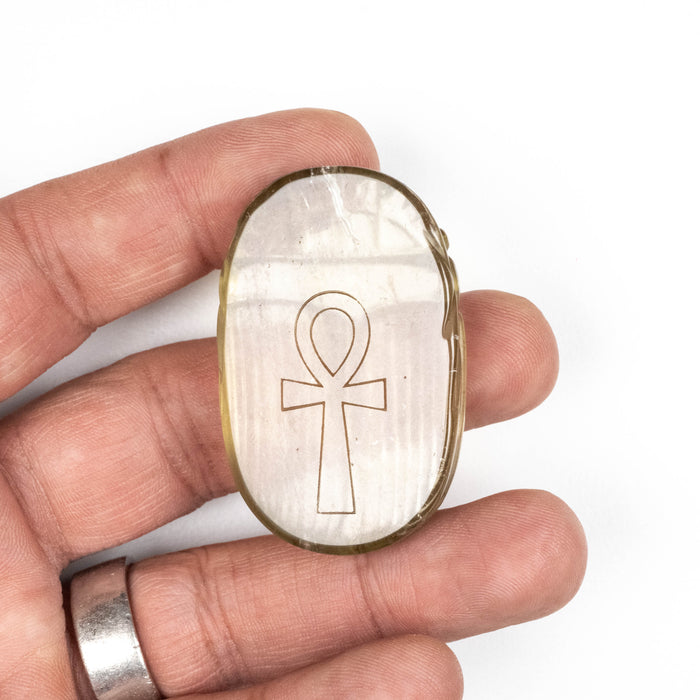 Libyan Desert Glass Scarab Gemstone Carving 29.97 g 50x32mm