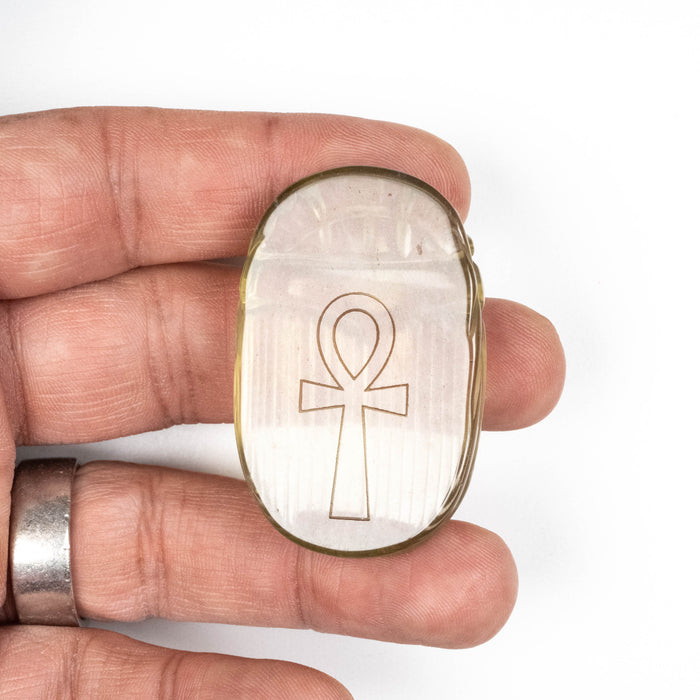 Libyan Desert Glass Scarab Gemstone Carving 29.34 g 49x32mm