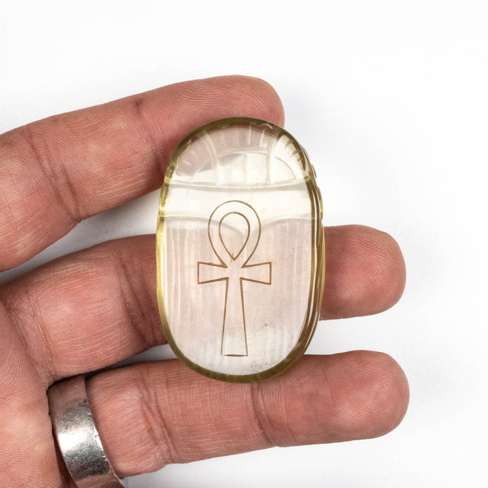 Libyan Desert Glass Scarab Gemstone Carving 29.11 g 49x32mm