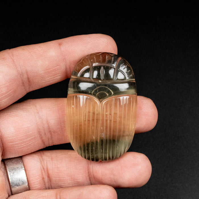 Libyan Desert Glass Scarab Gemstone Carving 29.11 g 49x32mm