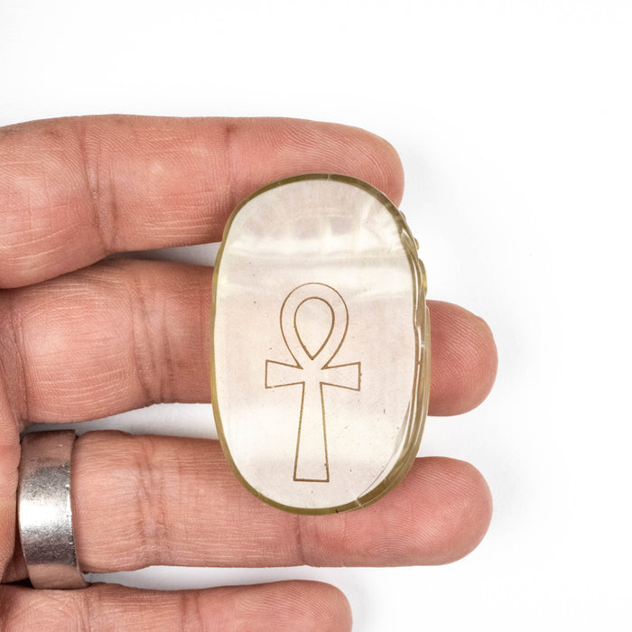 Libyan Desert Glass Scarab Gemstone Carving 29.83 g 49x32mm