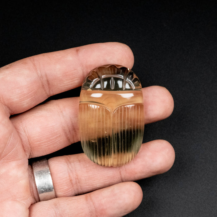 Libyan Desert Glass Scarab Gemstone Carving 28.85 g 49x32mm