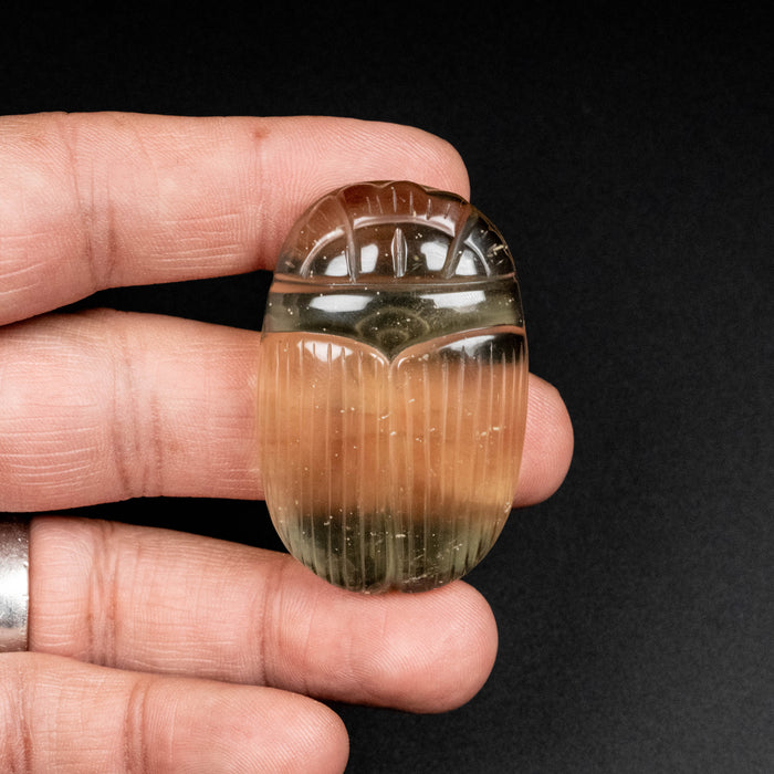 Libyan Desert Glass Scarab Gemstone Carving 27.50 g 49x32mm