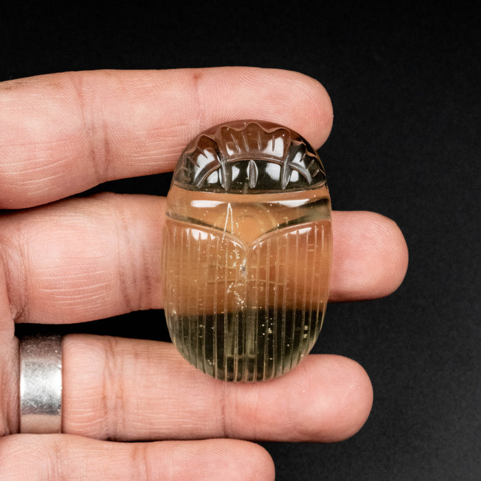 Libyan Desert Glass Scarab Gemstone Carving 29.96 g 49x32mm