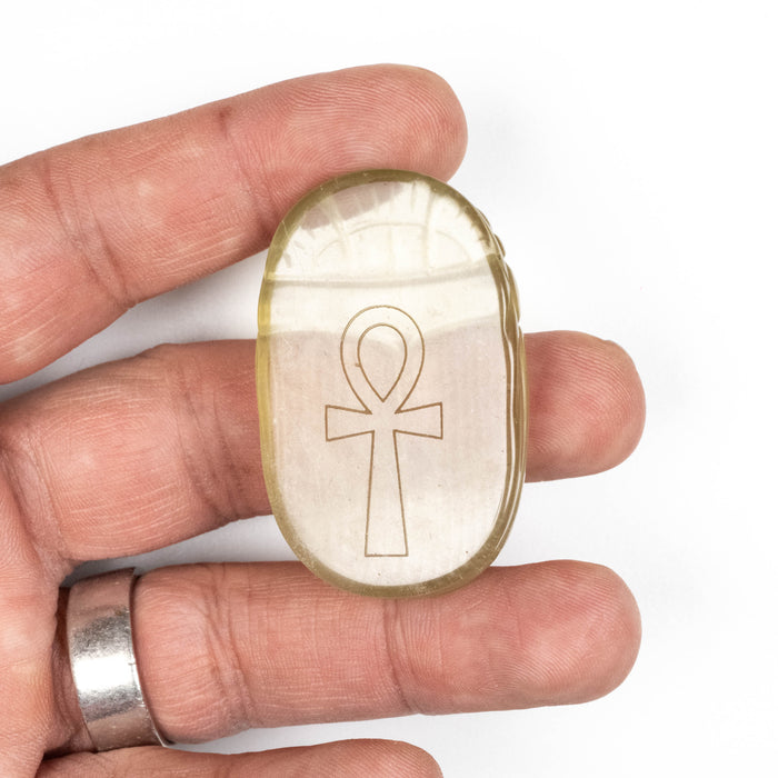 Libyan Desert Glass Scarab Gemstone Carving 27.61 g 49x31mm