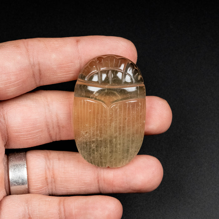 Libyan Desert Glass Scarab Gemstone Carving 27.61 g 49x31mm