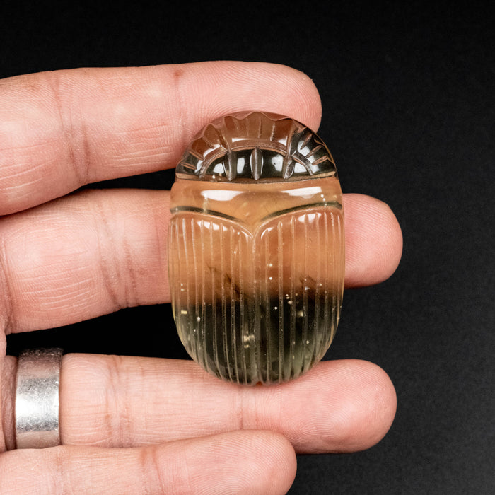 Libyan Desert Glass Scarab Gemstone Carving 29.64 g 49x32mm