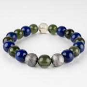 Moldavite + Lapis Lazuli + Aletai Meteorite + LDG Bead 10mm Bracelet 7.5" - InnerVision Crystals