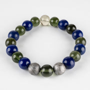 Moldavite + Lapis Lazuli + Aletai Meteorite + LDG Bead 10mm Bracelet 7.5" - InnerVision Crystals