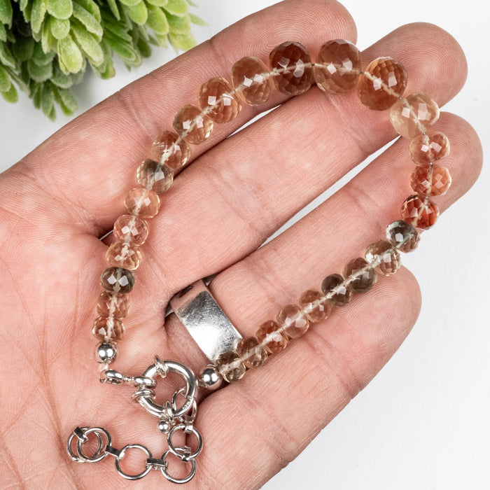 AAA Oregon Sunstone Bracelet 9" Adjustable .925 Silver - InnerVision Crystals