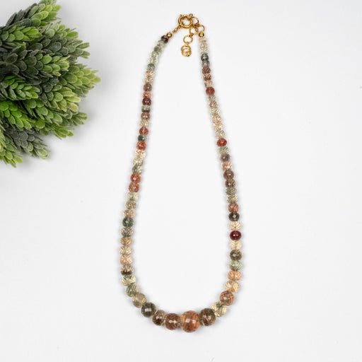 AAA Oregon Sunstone Necklace 21" Adjustable .925 Silver + 18K Gold - InnerVision Crystals