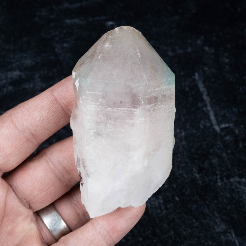 Ajoite in Quartz 174 g 87x45mm - InnerVision Crystals