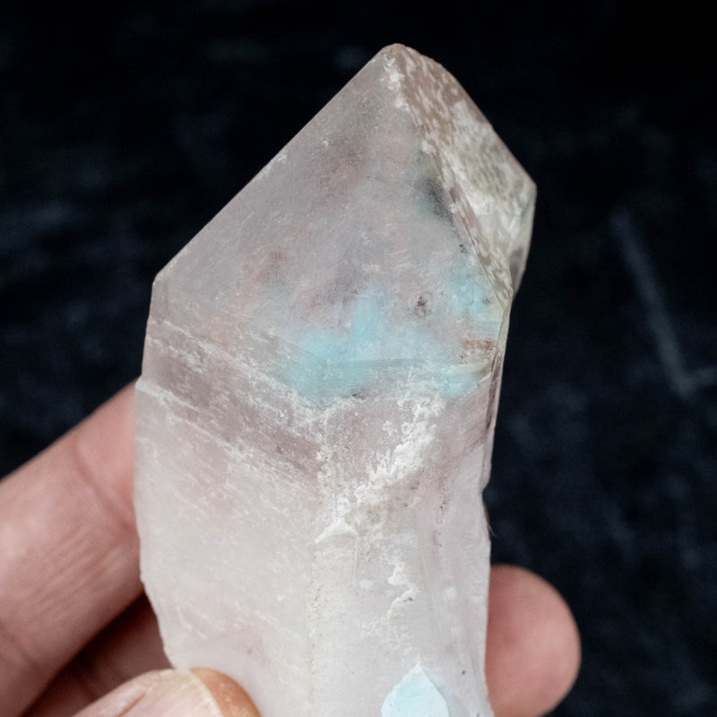 Ajoite in Quartz 174 g 87x45mm - InnerVision Crystals