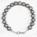 Aletai Meteorite 8mm Bead Bracelet 6.5" .925 Silver - InnerVision Crystals