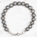 Aletai Meteorite 8mm Bead Bracelet 6.5" .925 Silver - InnerVision Crystals