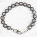 Aletai Meteorite 8mm Bead Bracelet 6.5" .925 Silver - InnerVision Crystals