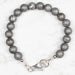 Aletai Meteorite 8mm Bead Bracelet 6.5" .925 Silver - InnerVision Crystals
