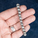 Aletai Meteorite 8mm Bead Bracelet 6.5" .925 Silver - InnerVision Crystals