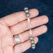 Aletai Meteorite 8mm Bead Bracelet 6.75" .925 Silver - InnerVision Crystals