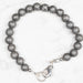 Aletai Meteorite 8mm Bead Bracelet 7.5" .925 Silver - InnerVision Crystals