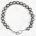 Aletai Meteorite 8mm Bead Bracelet 7.5" .925 Silver - InnerVision Crystals