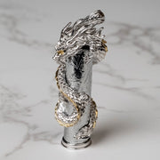 Aletai Meteorite Dragon Pendant .925 Sterling Silver 46x8mm - InnerVision Crystals