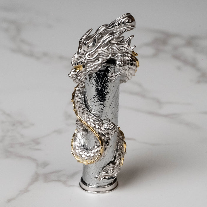 Aletai Meteorite Dragon Pendant .925 Sterling Silver 46x8mm - InnerVision Crystals