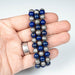 Aletai Meteorite + Lapis Lazuli 8mm Bead Bracelet 7" - InnerVision Crystals
