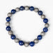 Aletai Meteorite + Lapis Lazuli 8mm Bead Bracelet 7" - InnerVision Crystals