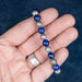 Aletai Meteorite + Lapis Lazuli 8mm Bead Bracelet 7" .925 Silver - InnerVision Crystals
