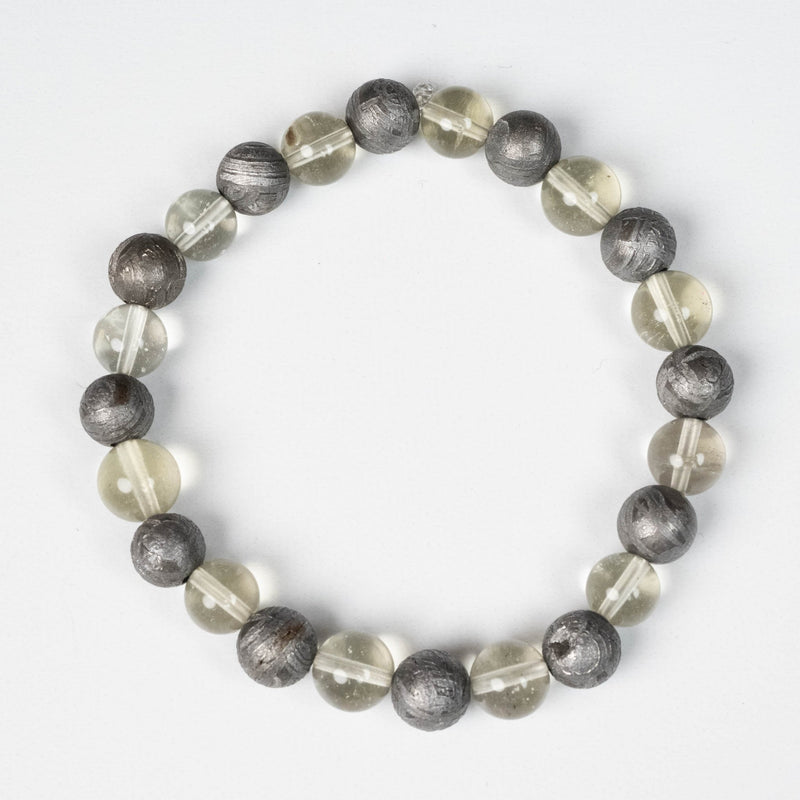 Aletai Meteorite + Libyan Desert Glass Bead Bracelet - InnerVision Crystals