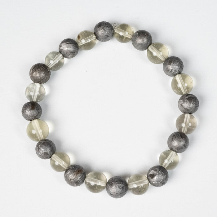 Aletai Meteorite + Libyan Desert Glass Bead Bracelet - InnerVision Crystals