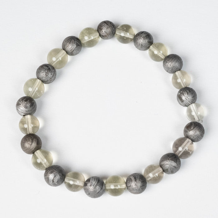 Aletai Meteorite + Libyan Desert Glass Bead Bracelet - InnerVision Crystals