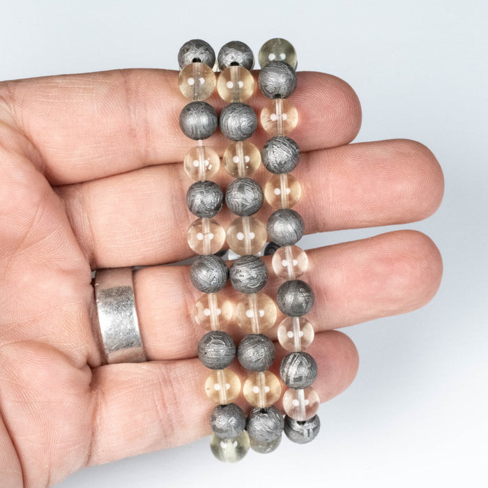 Aletai Meteorite + Libyan Desert Glass Bead Bracelet - InnerVision Crystals