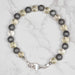 Aletai Meteorite + Libyan Desert Glass Bead Bracelet 8" .925 Silver - InnerVision Crystals