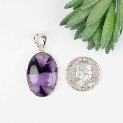 Amethyst Pendant 10.18 g 47x22mm .925 Silver - InnerVision Crystals