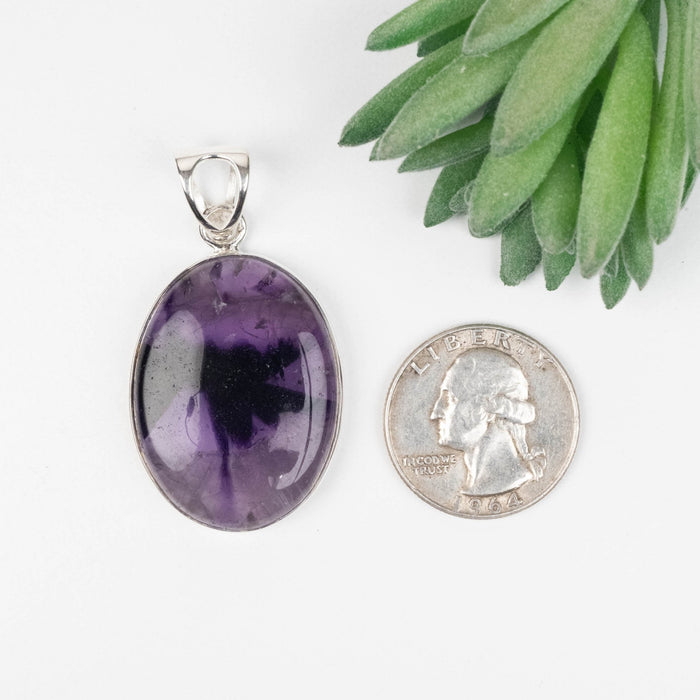 Amethyst Pendant 13.40 g 49x26mm .925 Silver - InnerVision Crystals